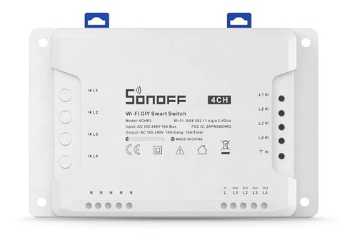 Imagem 2 de 6 de Módulo Sonoff 4 Canais R3 Interruptor Wifi Diy Automação