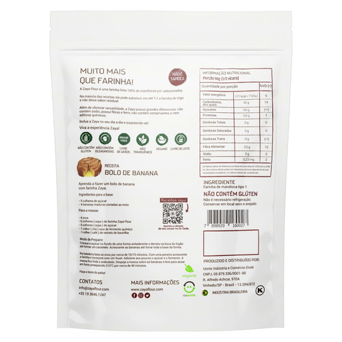Farinha 1 Zaya Farinha de mandioca sem glúten 1 kg