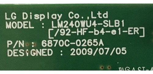 T-con Dell Lj94-1658a / 6870c-0265a / Modelo U2410f (Usado)