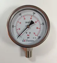 Comprar Manómetro 0 - 1000 Psi Dial 4  Conex 1\u002F2 Inf. Full Inox