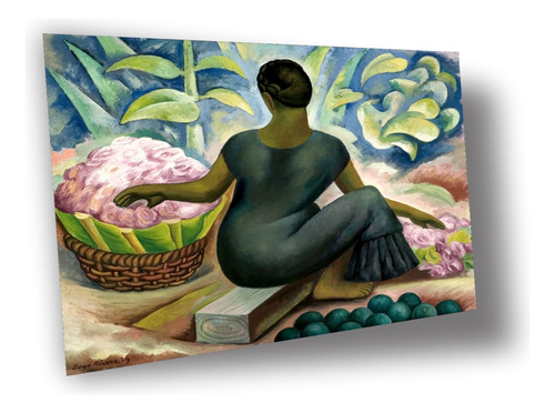 Lienzo Canvas Arte Diego Rivera Vendedora De Flores 83x100