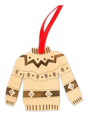 Bambalina Adorno Navideño Madera Personalizable Abrigo Lana