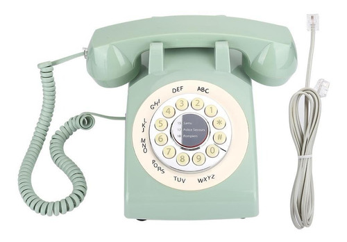 Teléfono Retro, Teléfono De Escritorio Verde Para Uso Domést