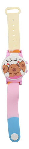 Reloj Digital Infantil Pulsera Spinner Capibara Carpincho Rosa