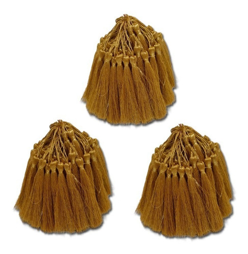 500 Franja Pinjente Tassel Poliéster Ouro / Dourado 7cm