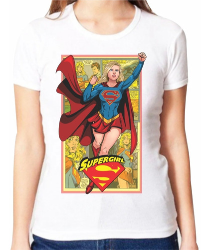 Playera Super Girl Comic, Super Chica Sublimada