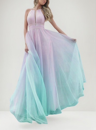 A Vestidos Mujer Moda Degradado Malla Playa Boho Colgante N