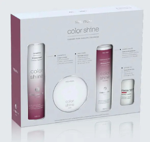 Kit Red Iron Color Shine Shampoo/cond./mascara/leave-in