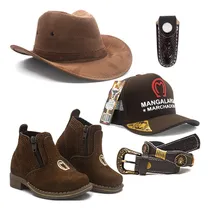Comprar Kit Chapeu Country Peao Cinto Fivela Botina + Bone E Bainha