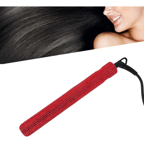 Alisador De Pelo Rojo Profesional Rhinestone Flat Iron