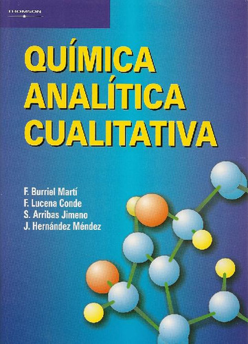 Libro Química Analítica Cualitativa De Fernando Burriel Mart