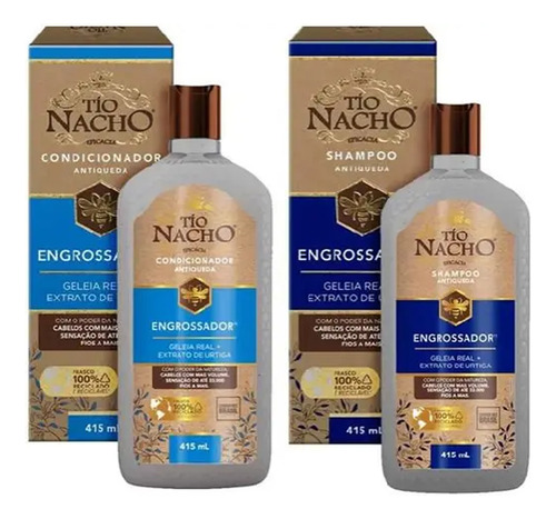 Kit Shampoo E Cond Engrossador + Clareador 415ml Tio Nacho