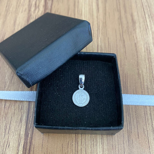 Dije Medalla San Benito De Plata 925 Mini 8mm Agálea