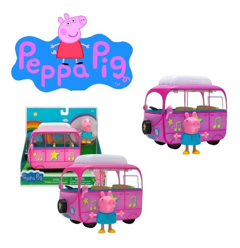 Vehículo Peppa  Pig Pequeña Caravana De Fiesta Con Figura