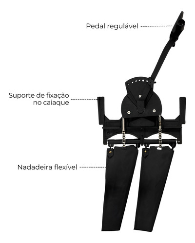 Caiaque Lontras Falcon Pedal Black Citrus - Lontras