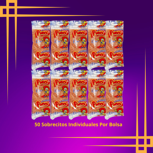 Chilito En Polvo Extra Picosito Dulce Picante Mexicano Ideal Para Botanas Frutas Y Snacks Dulce Típico Perfecto Para Negocios Fiestas Y Eventos Auténtico Sabor Caja Con 40 Bolsas De 50 Sobrecitos C/u