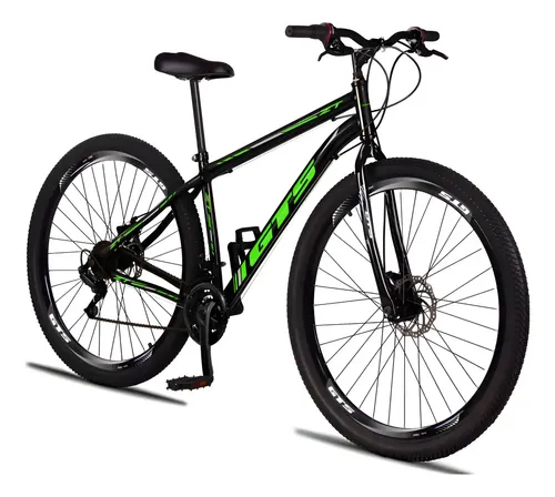 Bicicleta Aro 29 Gts Zt Aço 21 Marchas Freio A Disco Preto/verde ...