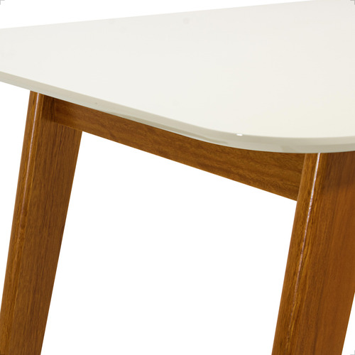 1 Mesa Midtown Madeira Maciça Tampo Off-white 80x118cm 20mm
