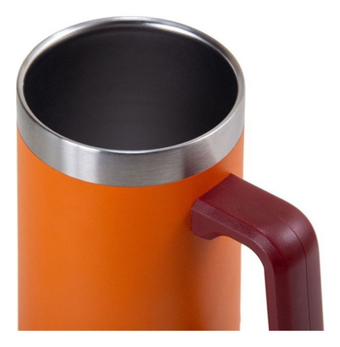 Caneca Termica Para Cerveja Termopro 709ml Cor Laranja Liso