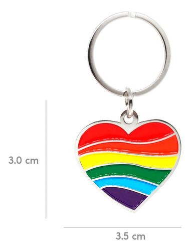 Llavero Metálico Zab, Diseño De Corazón Orgullo Lgbtiq+
