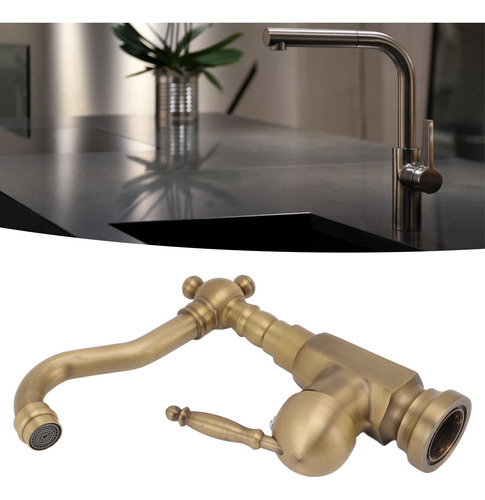 Grifo Para Lavabo De Baño, Latón Envejecido, Grifo Mezclador
