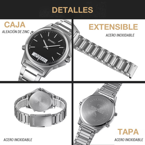 Reloj Hombre Skmei 2120 Elegante Impermeable Analogodigital