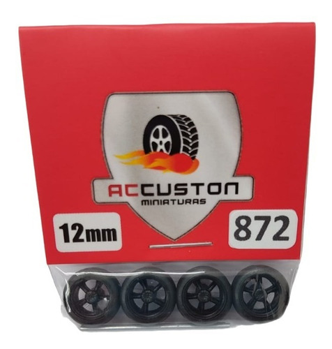 Rodas P/ Customização Ac Custon 872 - 12mm Perfil Baixo 1/64