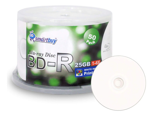 Smartbuy 50pack Bd-r Single Layer Recordable Discos Blu-ray