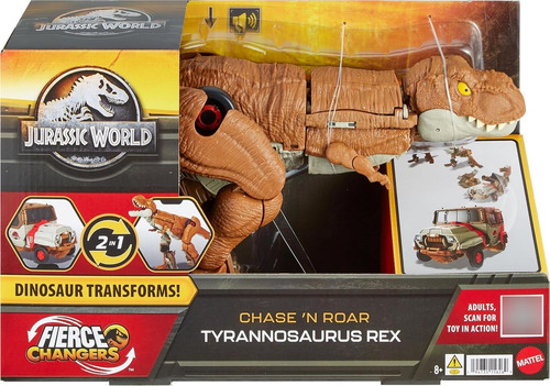 Jurassic World Dinosaurio T-rex Transformer Jeep Sonidos