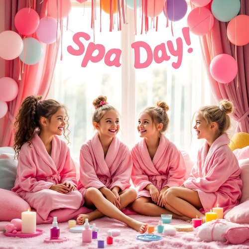 Set 24pz Spa Niñas Fiesta Spa Day Party Bata Skincare 6 Años Morado