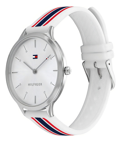 Reloj Tommy Hilfiger 17824 de caucho blanco y azul para mujer