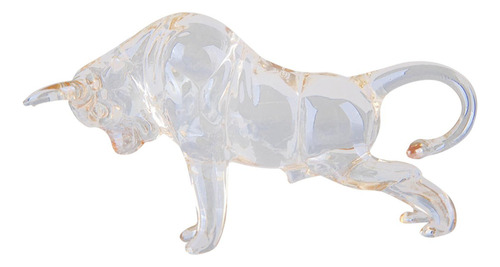 Estatuilla De Toro De Cristal, Figura De Animal De Pie Para