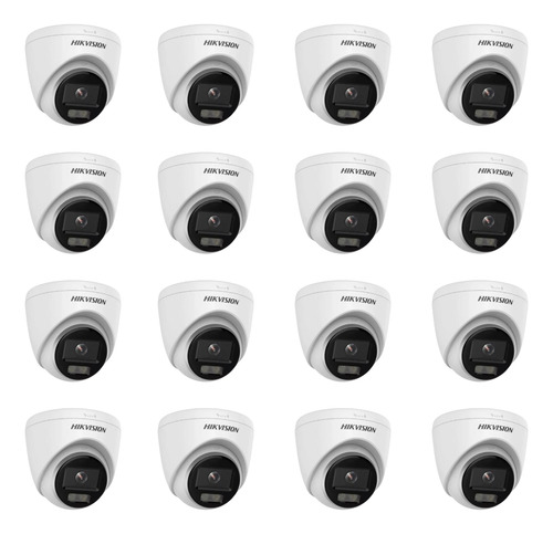 Kit Com 16 Cameras Dome 4 Em 1 2mp Colorvu Ir 20m Hikvision