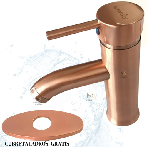 Mezcladora Llave Oro Rosado Cobre P Lavabo Ovalin Baño Grifo