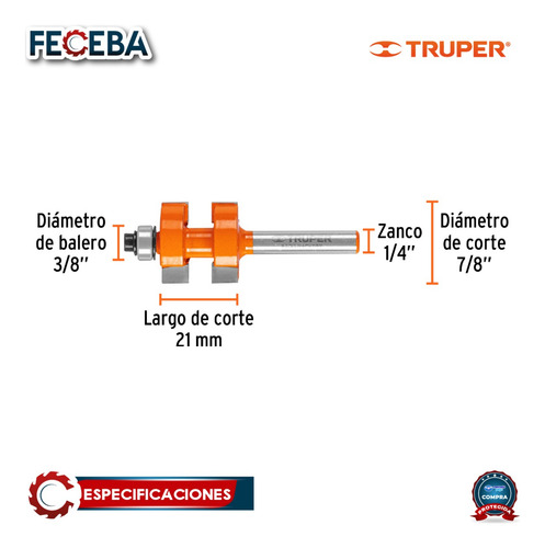 Juego De Machimbrador, 7/8'', Con Balero 10672