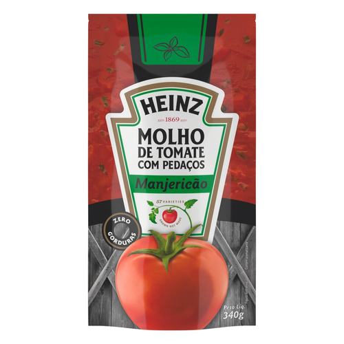 Imagem 1 de 1 de Molho de tomate com manjericão Heinz em sachê 340 g
