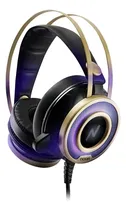 Comprar Auriculares Gamer Con Microfono Ps4 Pc Luces Led Noga Grid Play Color Negro Luz Violeta