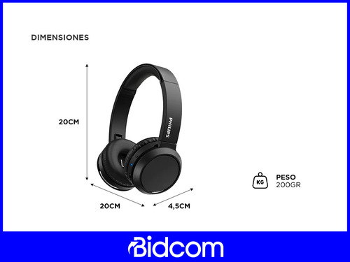 Audífono C/microf. Philips Tah4205bk Bt 29h Bass Boost Usb C