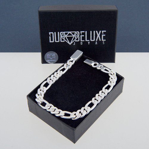 Pulsera Hombre Figaro Hl 8mm De Plataley.925 Duodeluxejoyas®