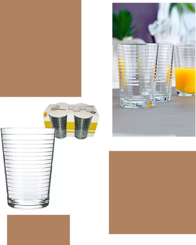 Jogo 4 Copos Montana Line 210ml Vidro Transparente