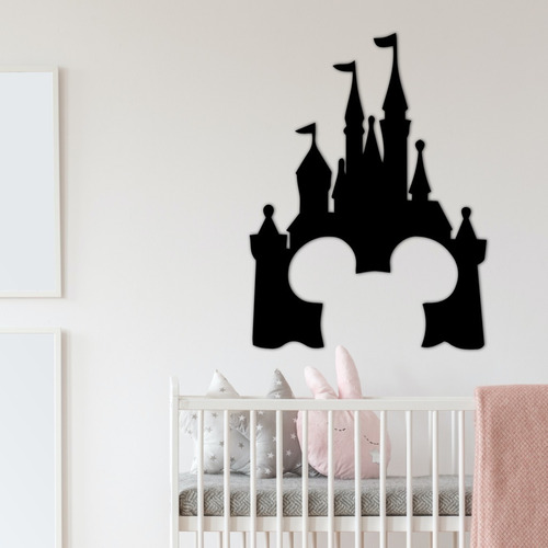 Cuadro Wood Wall Art Cortado Laser Negro Kids #9 Disney