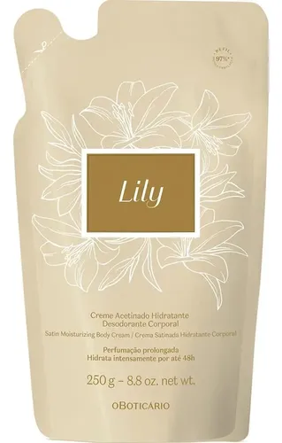 Refil Hidratante Corporal Acetinado Lily 250g – O Boticário
