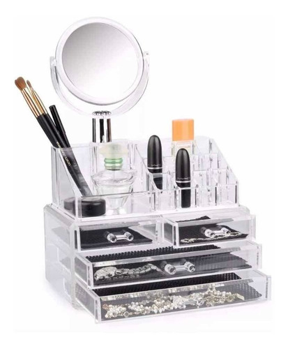 Organizador De Acrílico Para Maquillaje Con Espejo