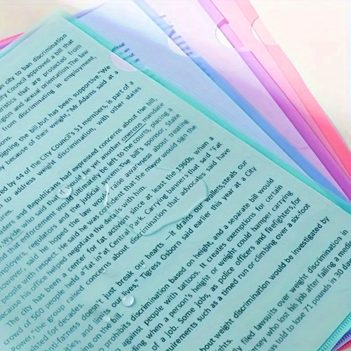 Folder De Costilla Plastico Carta 10 Pz Colores Neon Carpeta Blanco