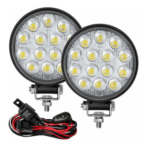 Barra De Luz Led Redonda 2pcs 4 5 140w 14000lm Arnés D...