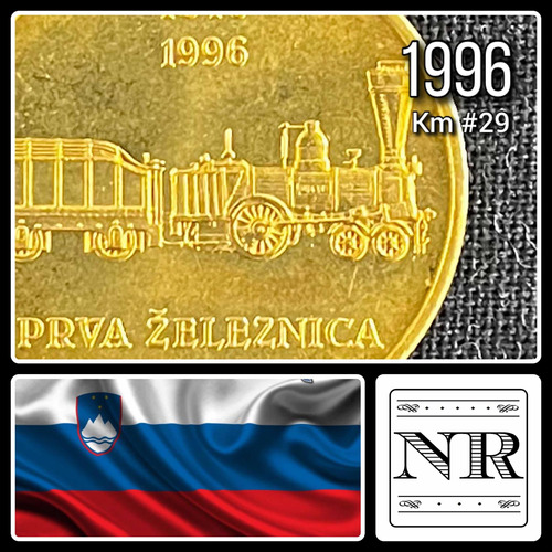 Eslovenia - 5 Tolarev - Año 1996 - Km #29 - Ferrocarril 