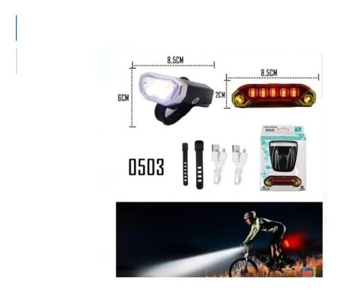 Kit Lanterna E Farol Para Bicicleta Led Longa Duração