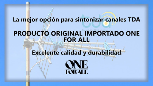 Antena Tda Tv Digital Abierta Hd One For All + Cable Coaxil