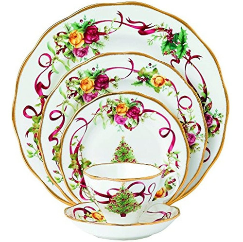 Royal Albert Old Country Roses Lugar Del Árbol De Navidad 5p