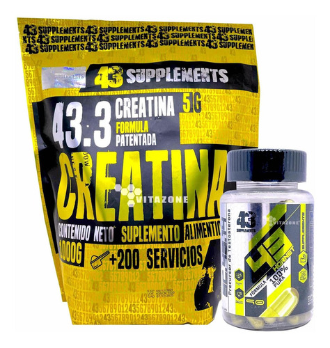 Creatina 1 Kg Precursor De Testosterona 90 Cápsula 43 Supple